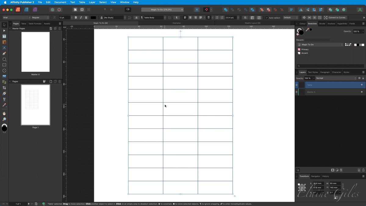 Creating the Base Table