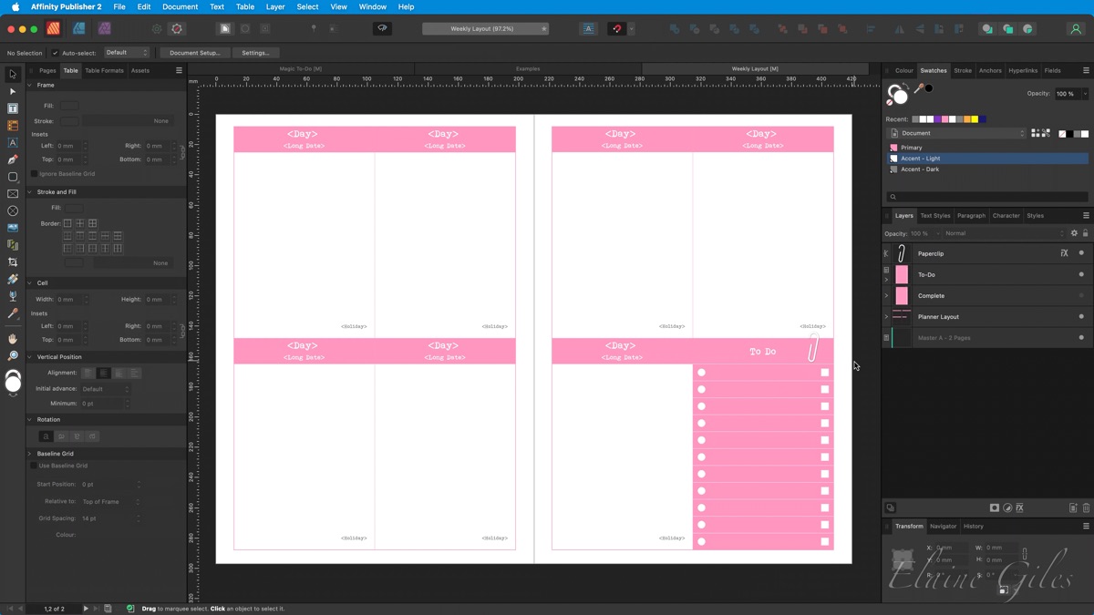 The Weekly Layout Hosting the Magic To-Do List
