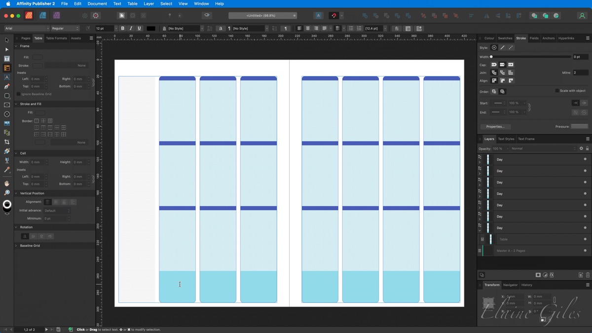 Duplicating the Layout for 7 Days
