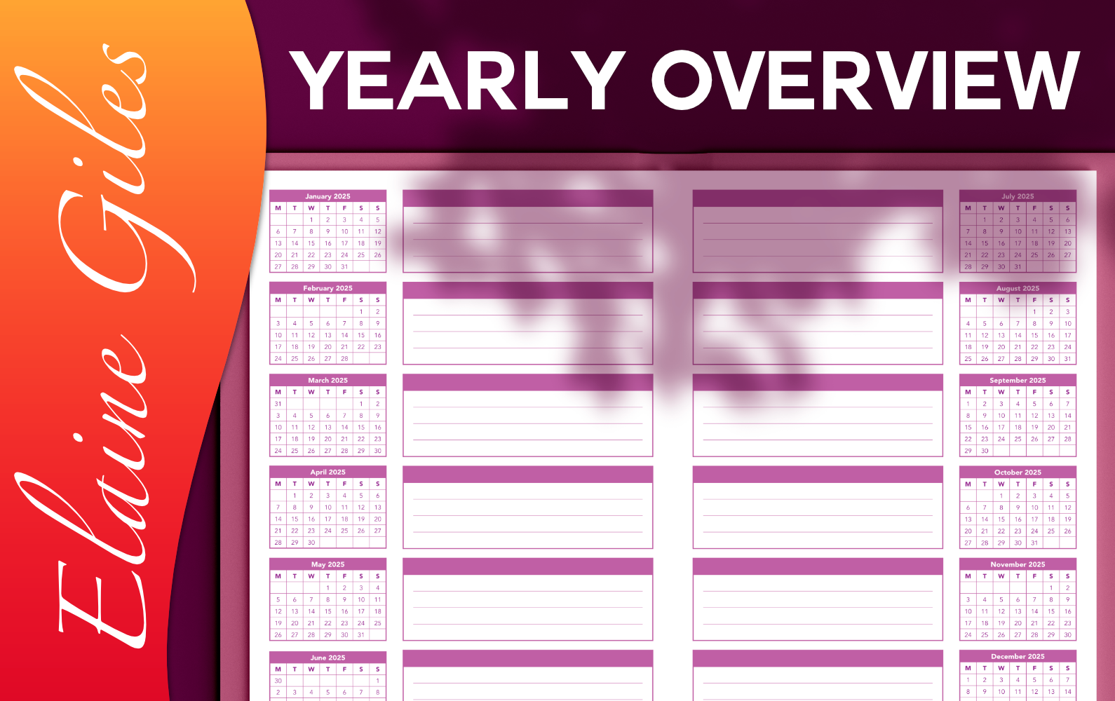 12 Month Yearly Overview Planner Page Layout in Affinity Publisher: Step-by-Step Tutorial